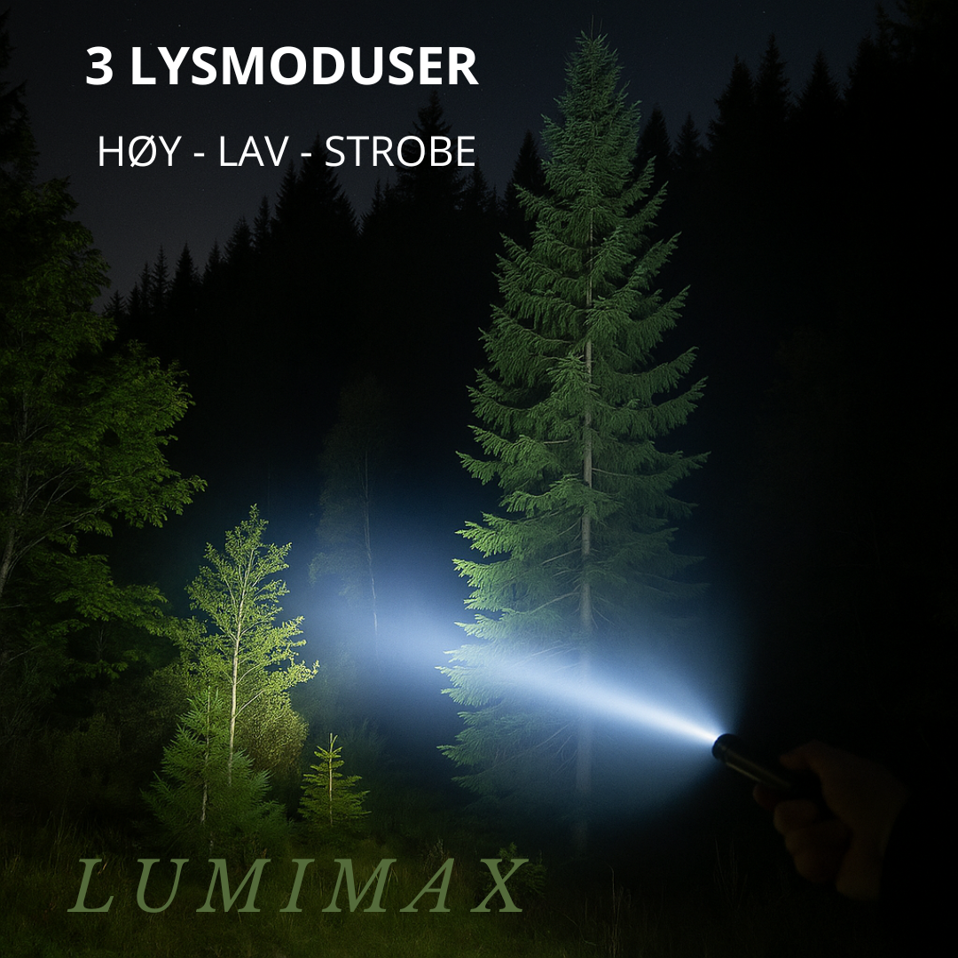 LumiMax - Kraftfull Zoom Ficklampa | Uppladdningsbar LED med Ultra-Ljus & Taktisk Design